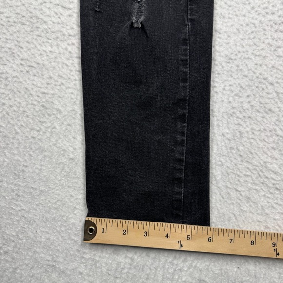 Levi's 512 Distressed Jeans Black Grunge Denim Straight Leg Men's Size 38x32 - Picture 10 of 15